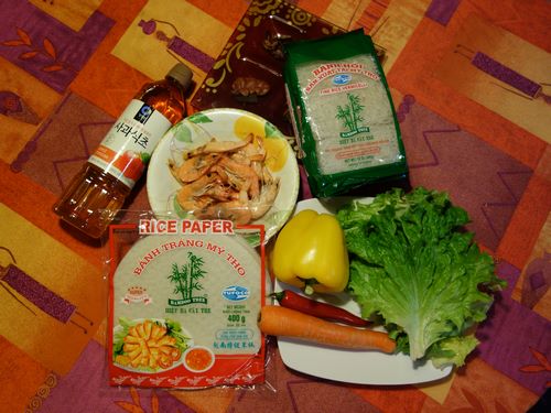 Ingrédients pour nems vietnamiens